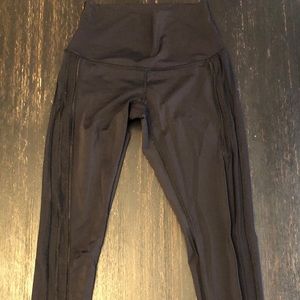 Black Lululemon Leggings with Mesh Detail